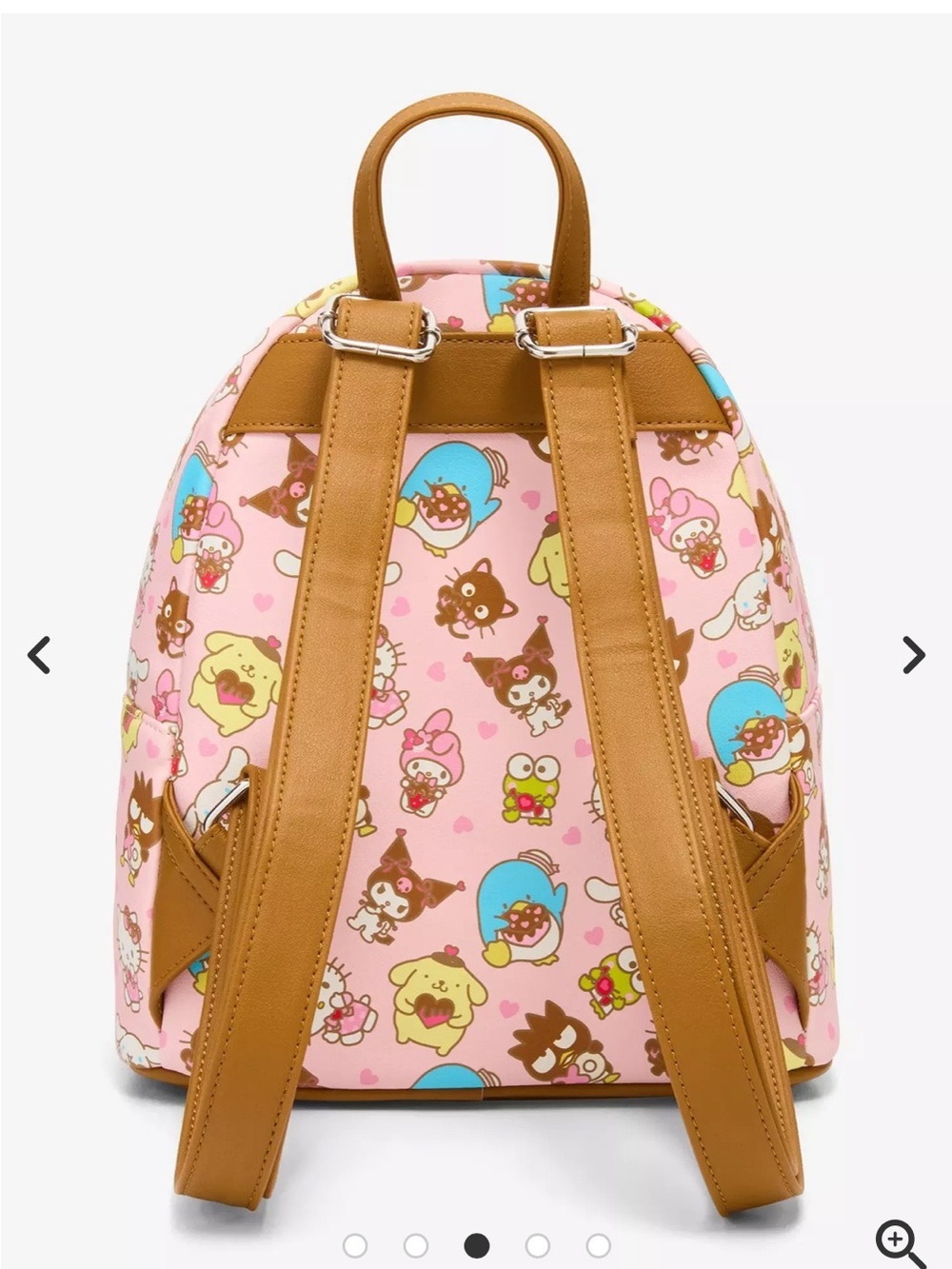 Loungefly Pink Sanrio Character Mini Backpack with Brown Trim - Picture 3 of 5